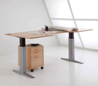 Biurko regulowane TitanDesk z blatem, 140x80 cm