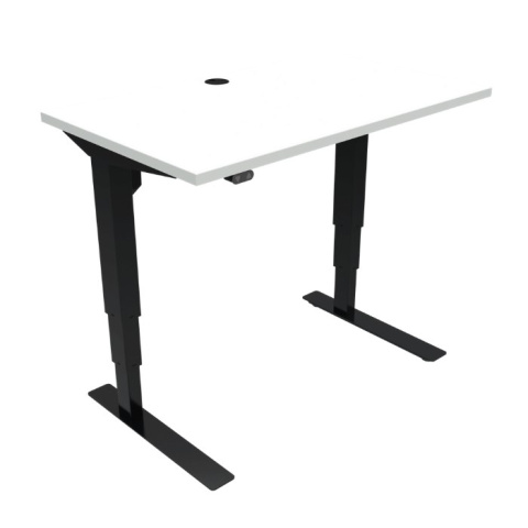 Czarne biurko elektryczne z białym blatem 501-37 o szerokości 92 cm Czarne biurko elektryczne z białym blatem 501-37 o szerokości 92 cm