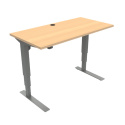 Srebrne biurko regulowane dla dziecka z blatem w kolorze orzech 501-37 o szerokości 112 cm