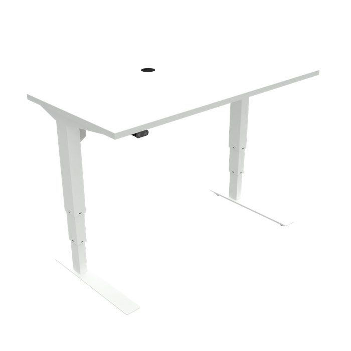 Białe biurko regulowane dla dziecka z blatem w kolorze orzech 501-37 o szerokości 112 cm
