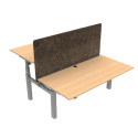 Srebrne biurko z regulacją wysokości na czterech nogach z blatem w kolorze bukowym 501-88 o szerokości 92 cm