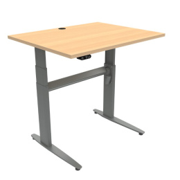 Srebrne biurko z regulacją wysokości 501-25, 100x80 cm