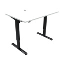 Czarne biurko ergonomiczne 501-33 z białym blatem