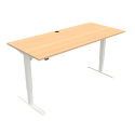 Białe biurko elektryczne 501-33 z bukowym blatem