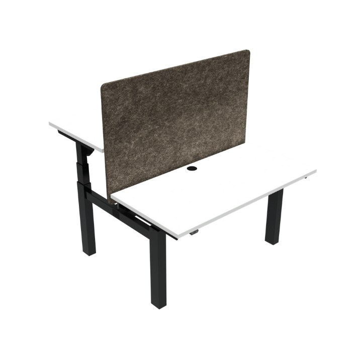 Czarne biurko z regulowaną wysokością i białym blatem 501-88 o szerokości 172 cm