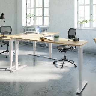 Biurko narożne z regulacją wysokości GrowDesk, 180x180 cm