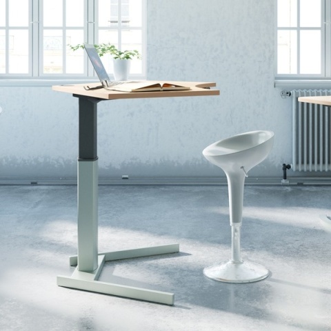 Biurko regulowane na jednej nodze ze stopą w kształcie litery W 501-19, 100x80 cm Biurko regulowane na jednej nodze ze stopą w kształcie litery W 501-19, 100x80 cm