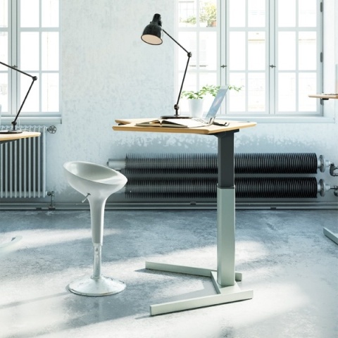 Biurko regulowane na jednej nodze ze stopą w kształcie litery W 501-19, 100x80 cm Biurko regulowane na jednej nodze ze stopą w kształcie litery W 501-19, 100x80 cm