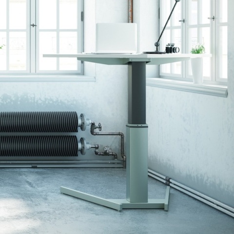 Biurko regulowane na jednej nodze ze stopą w kształcie litery W 501-19, 100x80 cm Biurko regulowane na jednej nodze ze stopą w kształcie litery W 501-19, 100x80 cm