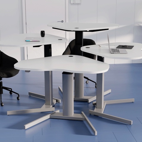 Biurko regulowane na jednej nodze ze stopą w kształcie litery W 501-19, 100x80 cm Biurko regulowane na jednej nodze ze stopą w kształcie litery W 501-19, 100x80 cm