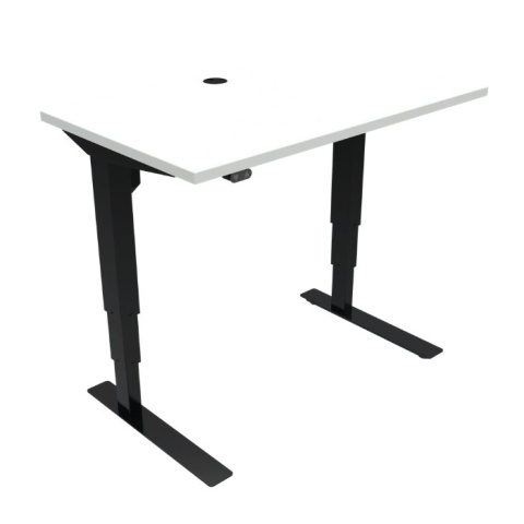 Czarne biurko elektryczne z białym blatem 501-37 o szerokości 92 cm Czarne biurko elektryczne z białym blatem 501-37 o szerokości 92 cm