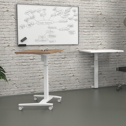 Biurko komputerowe regulowane 100x60 cm z zestawem kółek