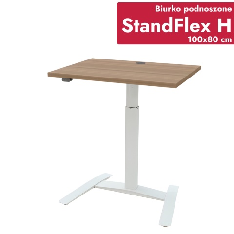 Małe biurko regulowane StandFlex H, 100x80 cm