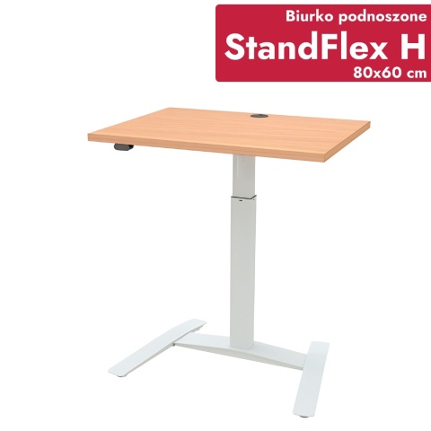 Małe biurko z regulacją wysokości StandFlex H, 80x60 cm