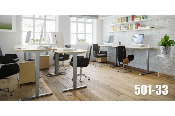 Projekt biura z biurkami ergonomicznymi 501-33 w kolorze srebrnym